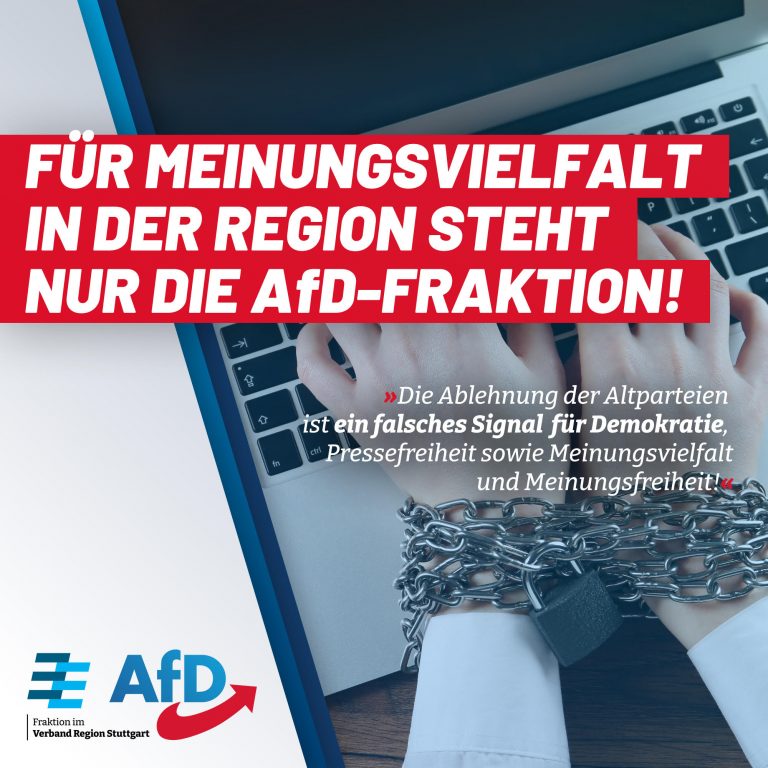 Für Meinungsvielfalt in der Region steht nur die AfD-Fraktion!